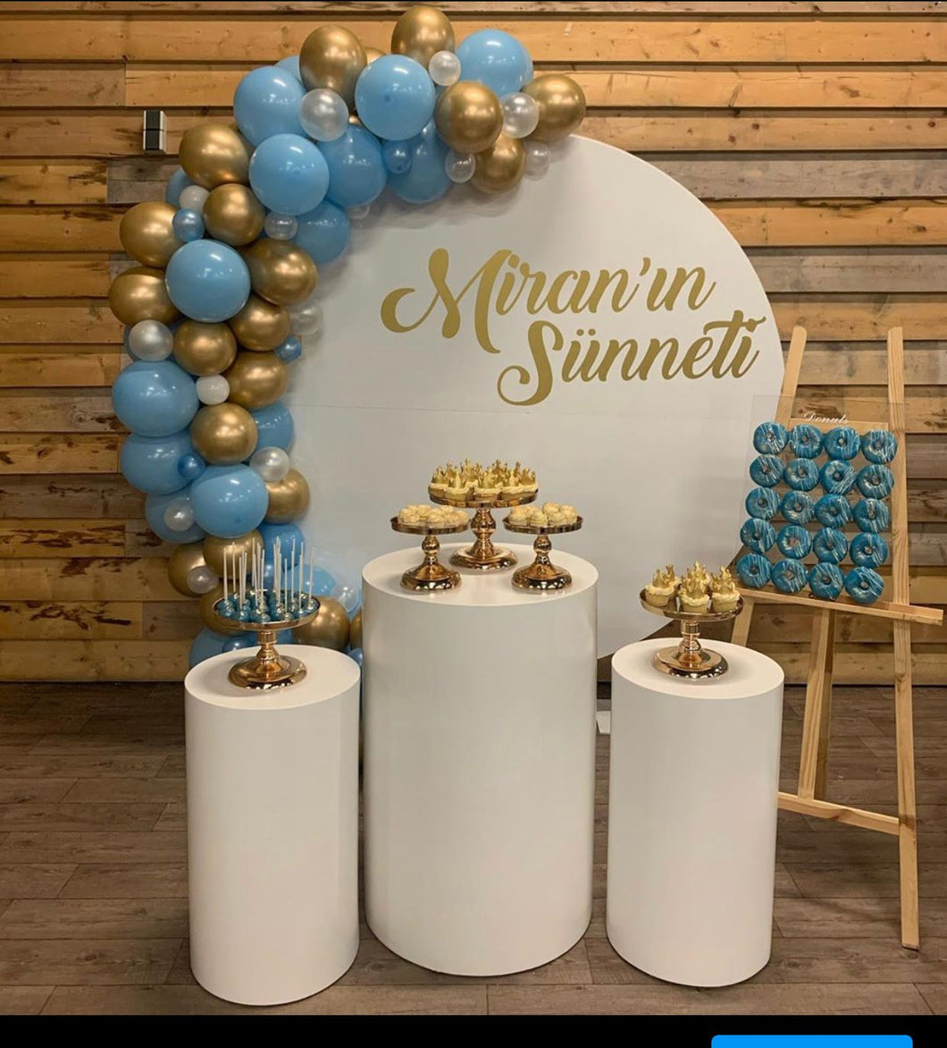Ronde Witte Pilaren Decoratie Verhuur