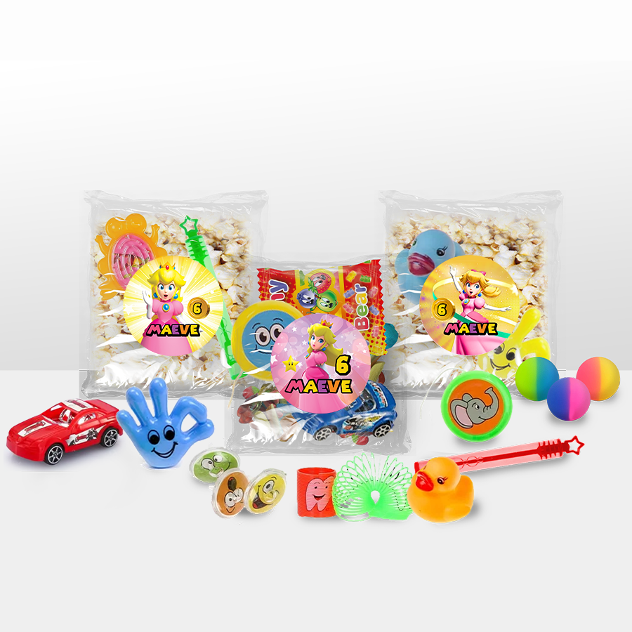 Gepersonaliseerde Princess Peach snoep en popcorn speelgoed traktatie