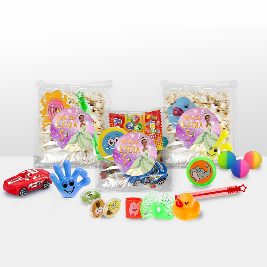 Gepersonaliseerde Prinses Tiana snoep en popcorn speelgoed traktatie