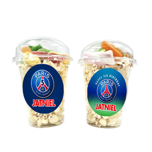 Gepersonaliseerde PSG snoep en popcorn bekers