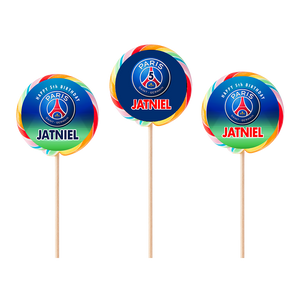 Gepersonaliseerde PSG ronde regenboog lollies