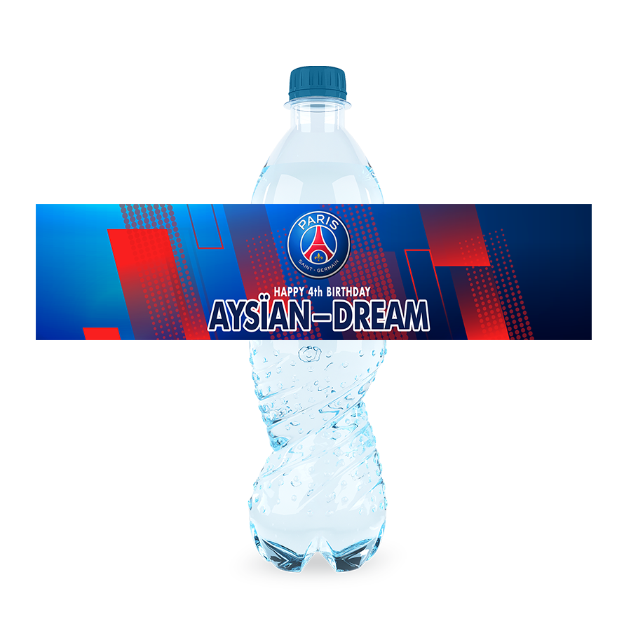 Gepersonaliseerde PSG waterfles labels en stickers