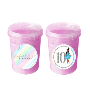 Gepersonaliseerde Pastel Silver suikerspin emmers