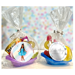 Gepersonaliseerde Pastel Silver traktatie snoep bootjes
