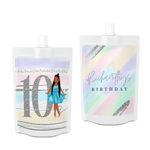 Gepersonaliseerde Pastel Silver Drinkzakjes