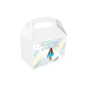 Gepersonaliseerde Pastel Silver traktatie uitdeel doos