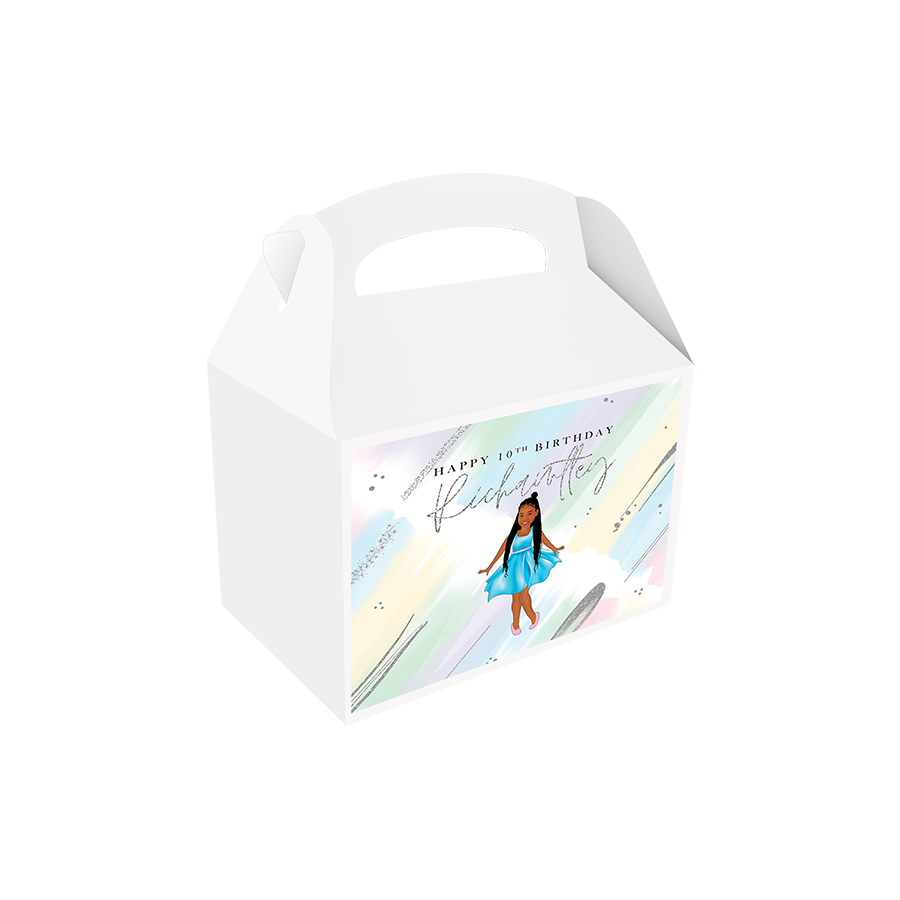Gepersonaliseerde Pastel Silver traktatie uitdeel doos