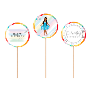 Gepersonaliseerde Pastel Silver ronde regenboog lollies