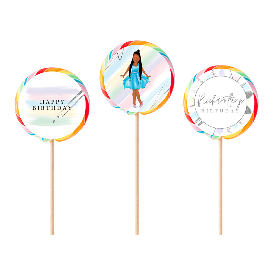 Gepersonaliseerde Pastel Silver ronde regenboog lollies