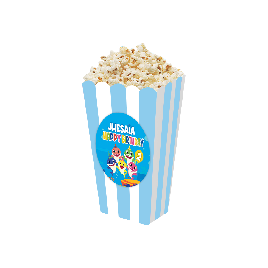 Gepersonaliseerde Baby Shark 3D popcorn bakjes