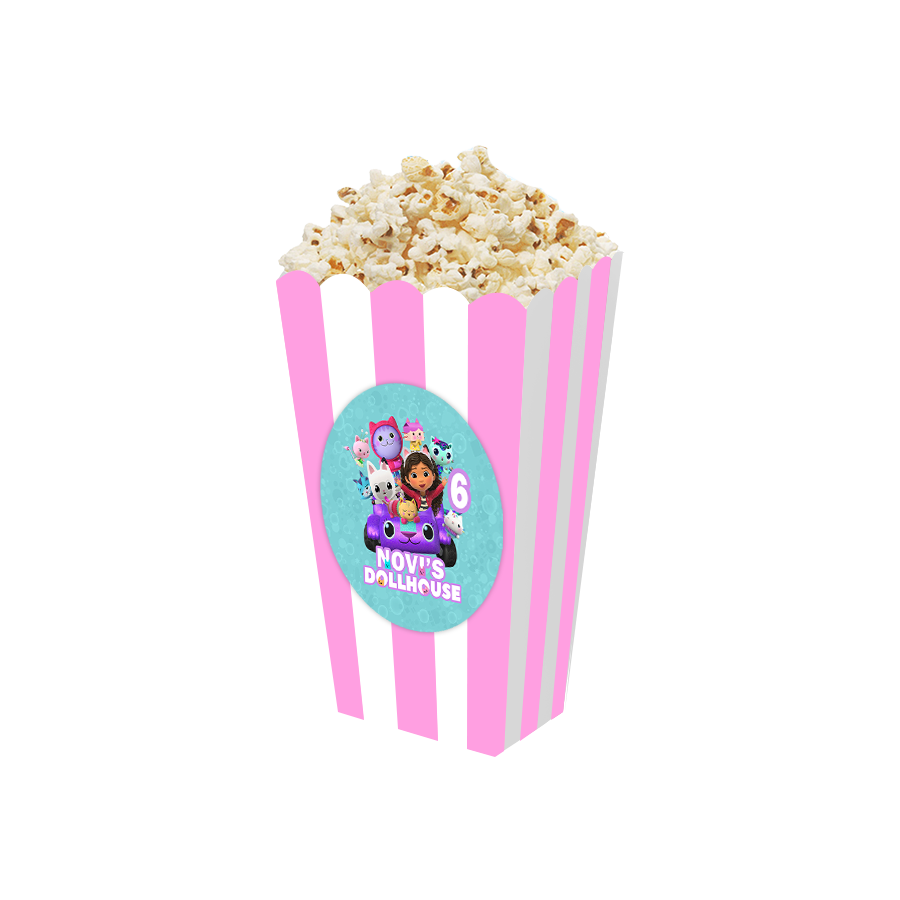 Gepersonaliseerde Gabby's Poppenhuis 3D popcorn bakjes