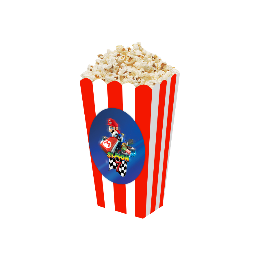 Gepersonaliseerde Mario Kart 3D popcorn bakjes