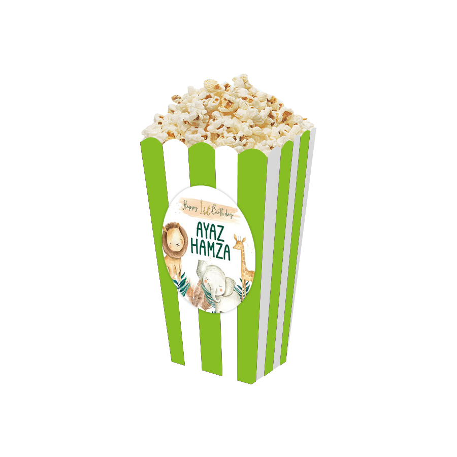 Gepersonaliseerde Safari popcorn bakjes