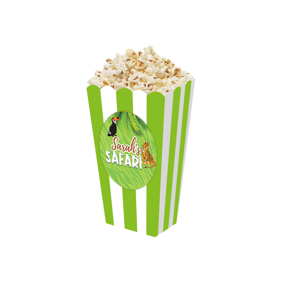 Gepersonaliseerde Safari Wild 3D popcorn bakjes