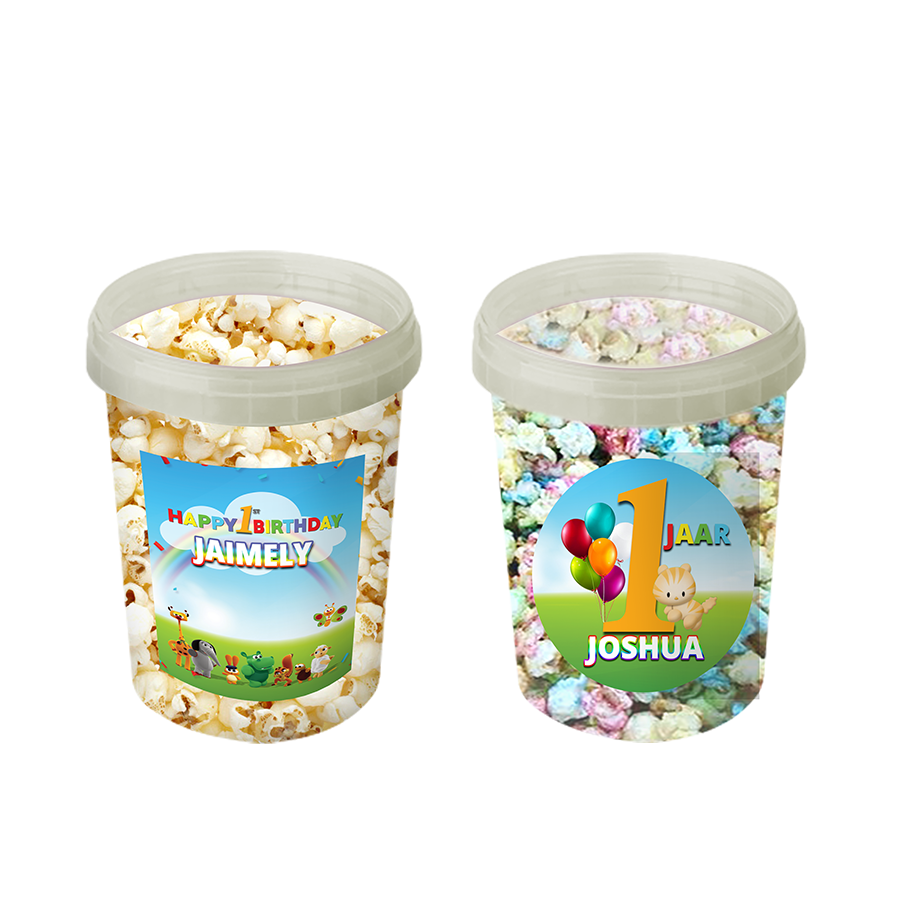 Gepersonaliseerde BabyTV popcorn emmers