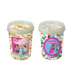 Gepersonaliseerde Barbie Modepop popcorn emmers