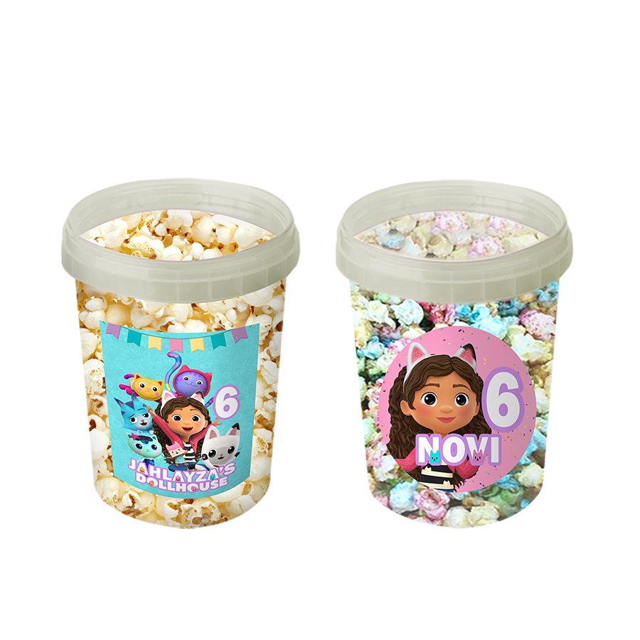 Gepersonaliseerde Gabby's Poppenhuis popcorn emmers