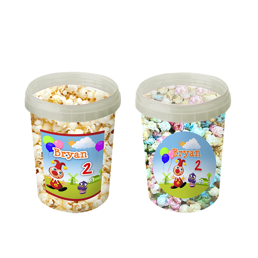 Gepersonaliseerde Jokie & Jet popcorn emmers