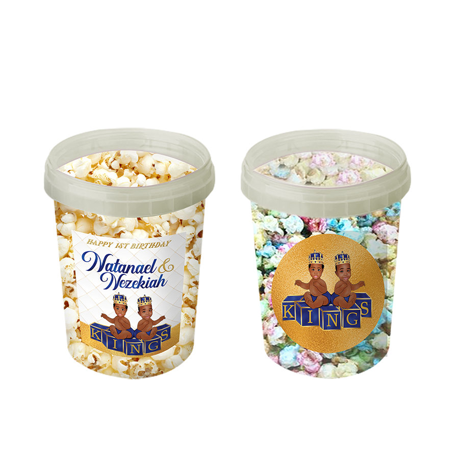 Gepersonaliseerde Royal King popcorn emmers