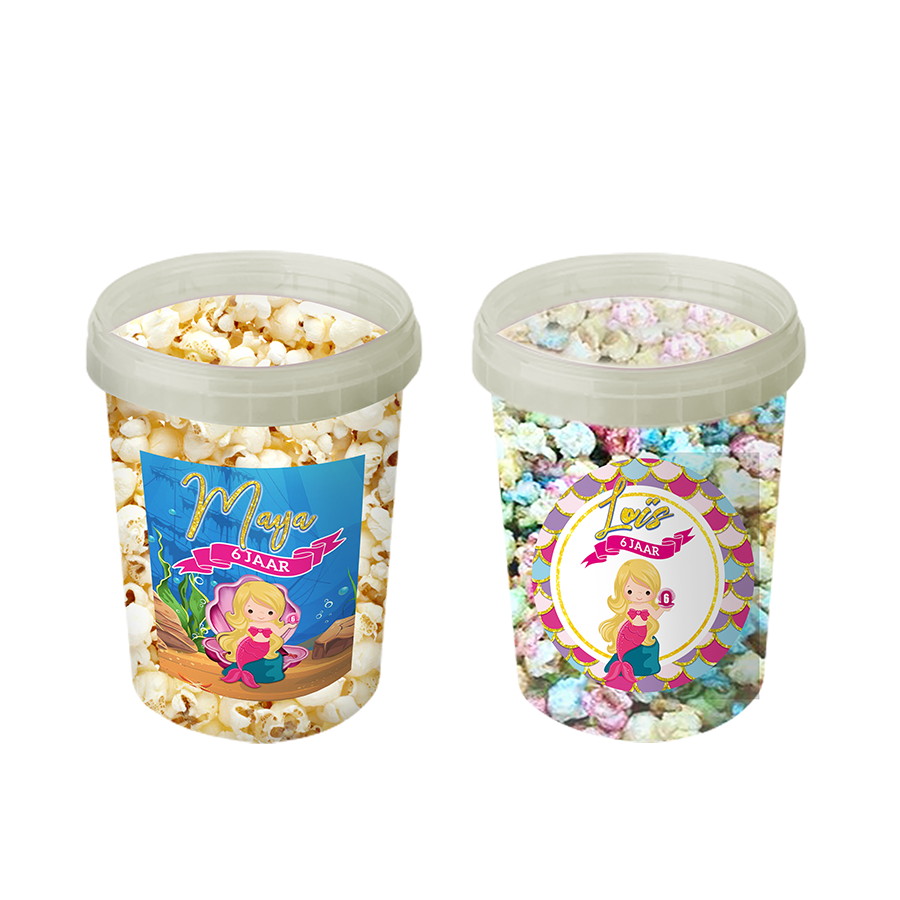 Gepersonaliseerde Zeemeermin Mermaid popcorn emmers