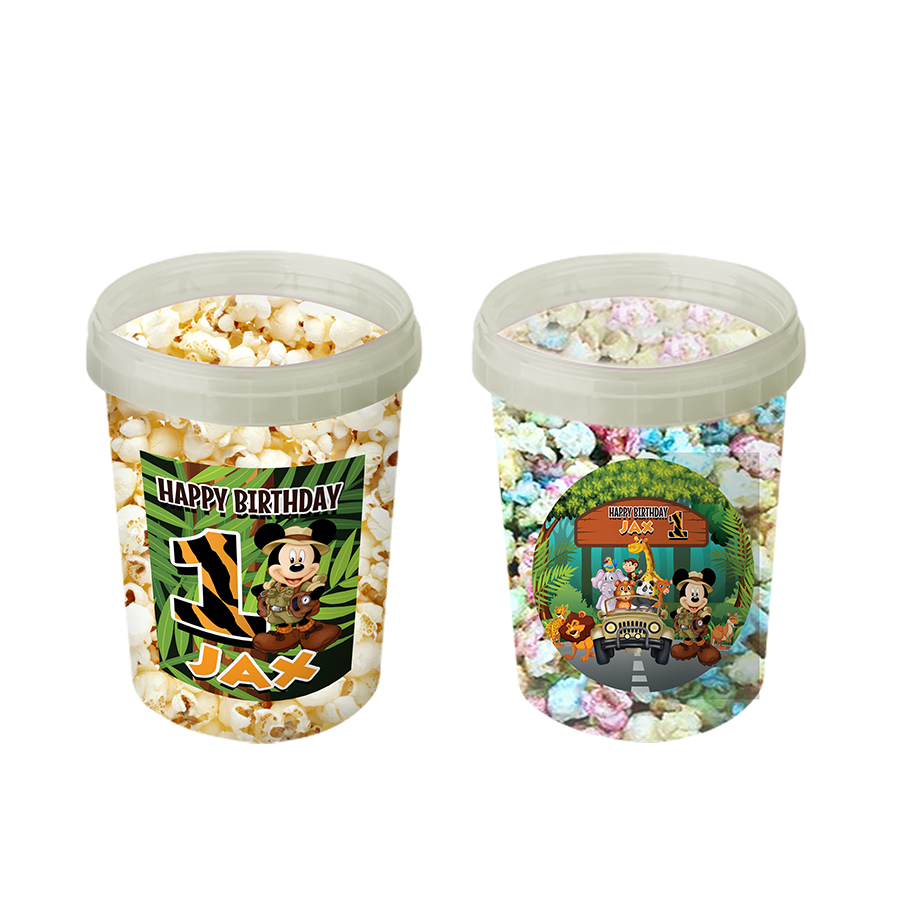 Gepersonaliseerde Mickey Safari popcorn emmers