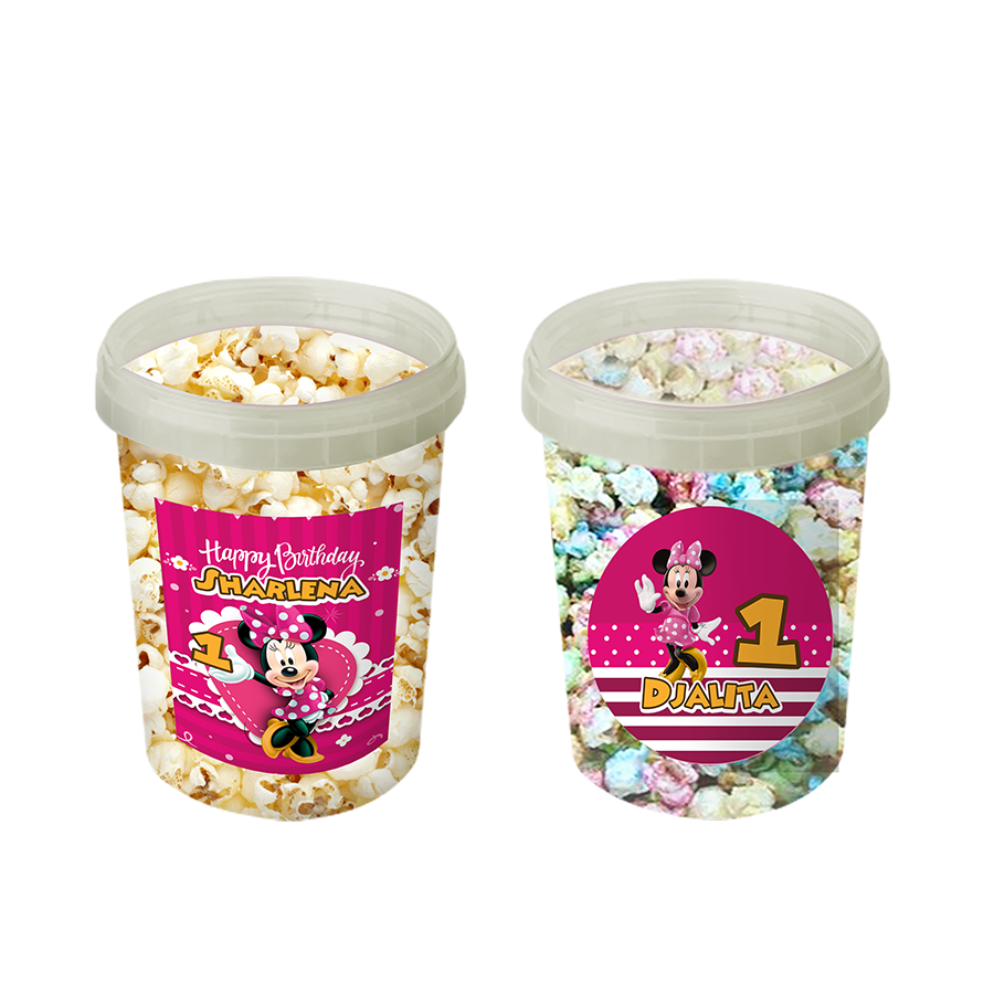 Gepersonaliseerde Minnie Mouse popcorn emmers