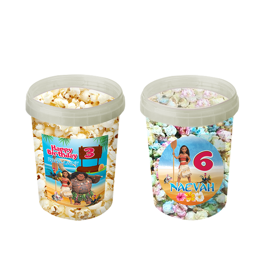 Gepersonaliseerde Moana Vaiana popcorn emmers
