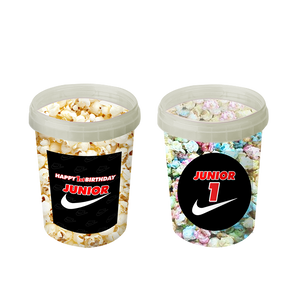 Gepersonaliseerde Nike popcorn emmers