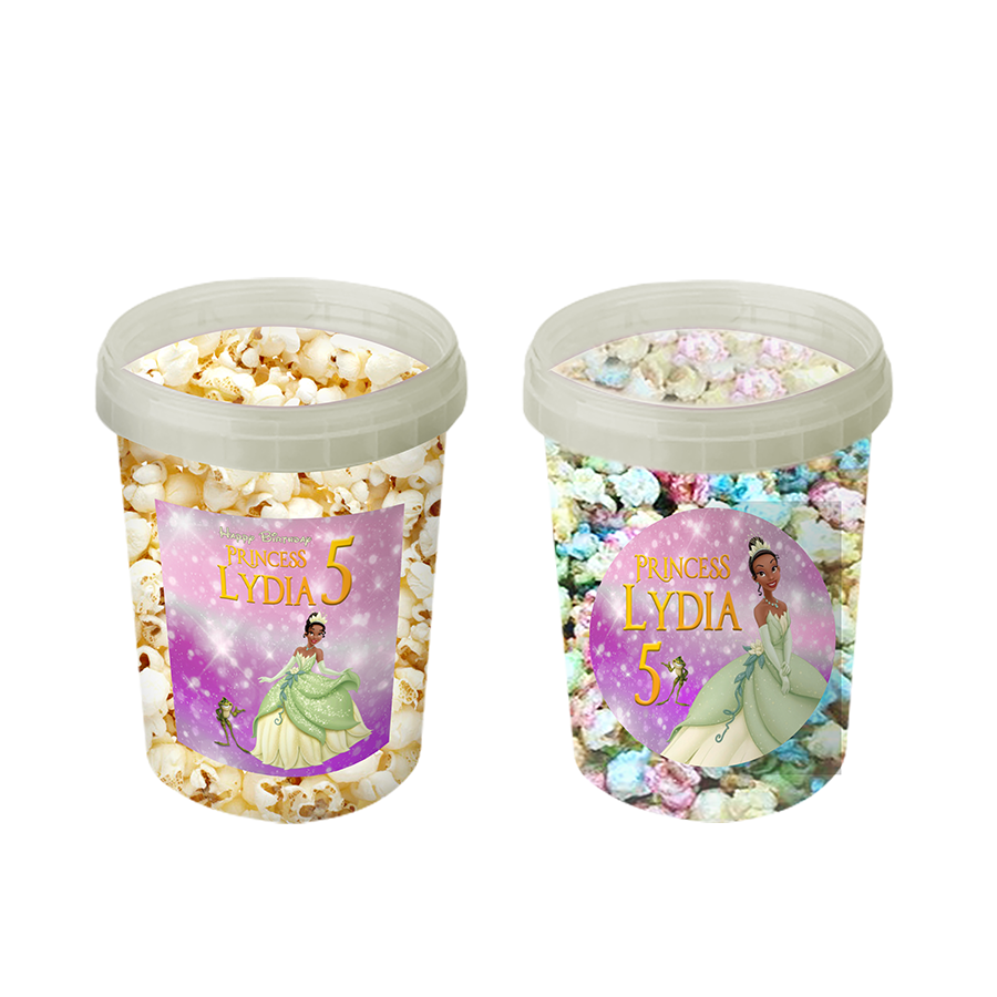 Gepersonaliseerde Prinses Tiana popcorn emmers