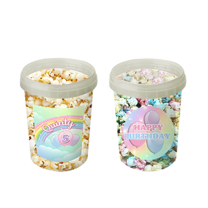 Gepersonaliseerde Regenboog Pastel popcorn emmers