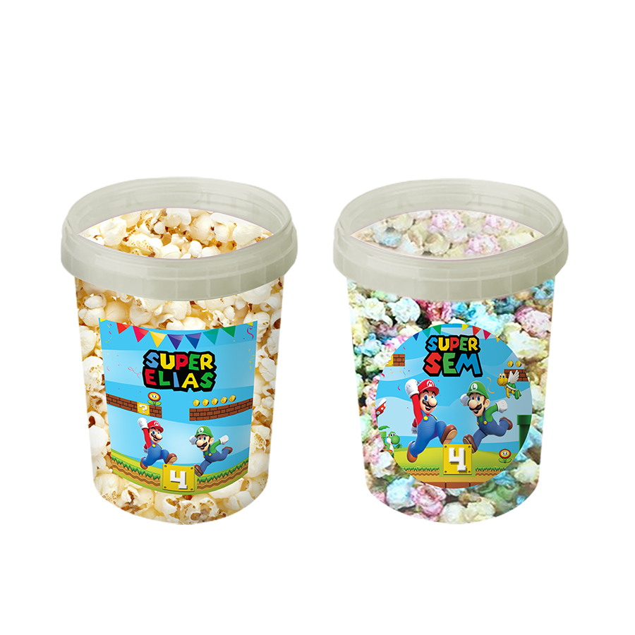 Gepersonaliseerde Super Mario Bros popcorn emmers