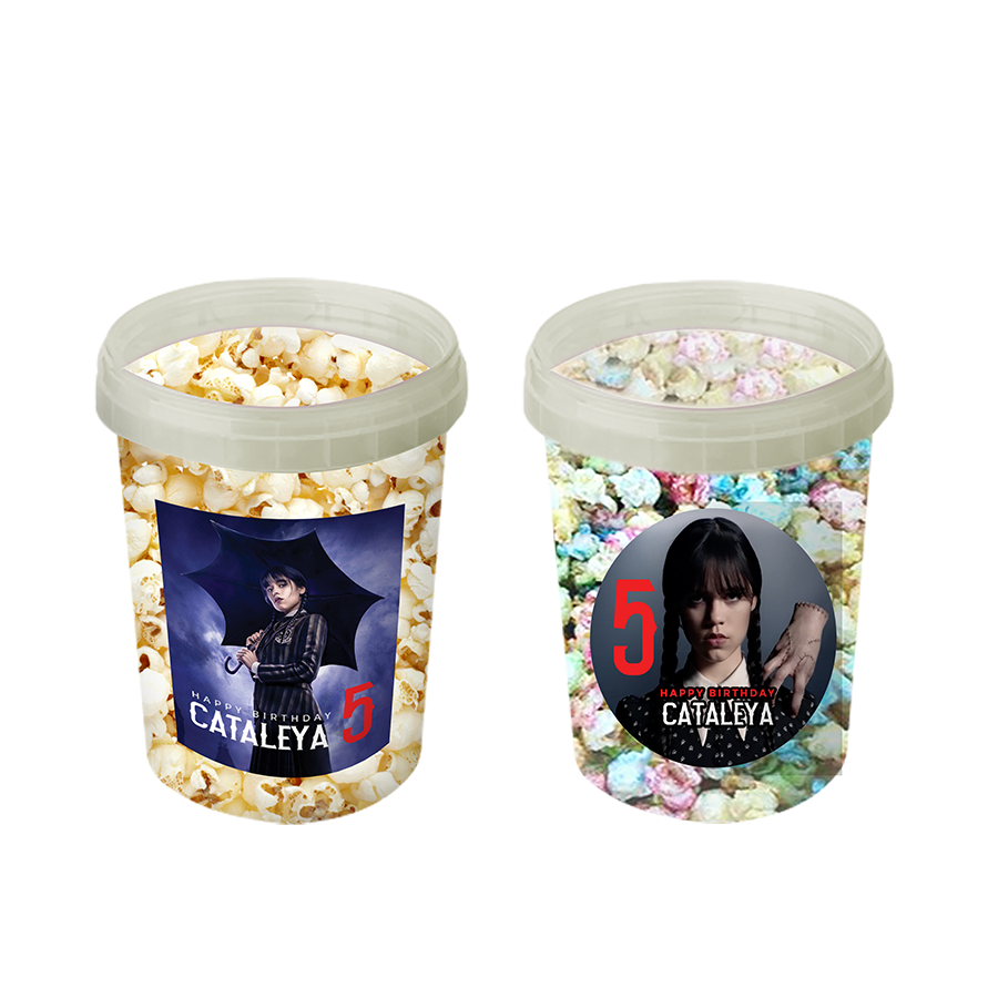 Gepersonaliseerde Wednesday popcorn emmers