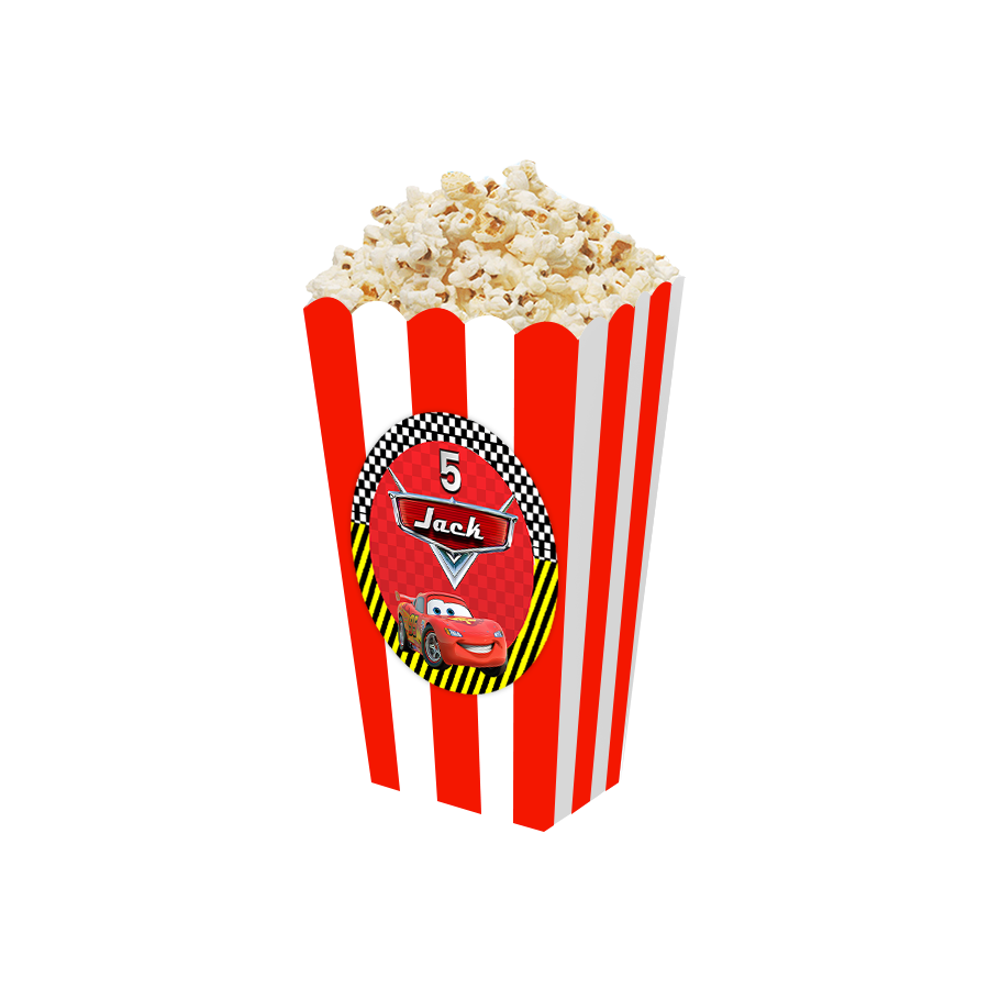 Gepersonaliseerde Cars 3D popcorn bakjes