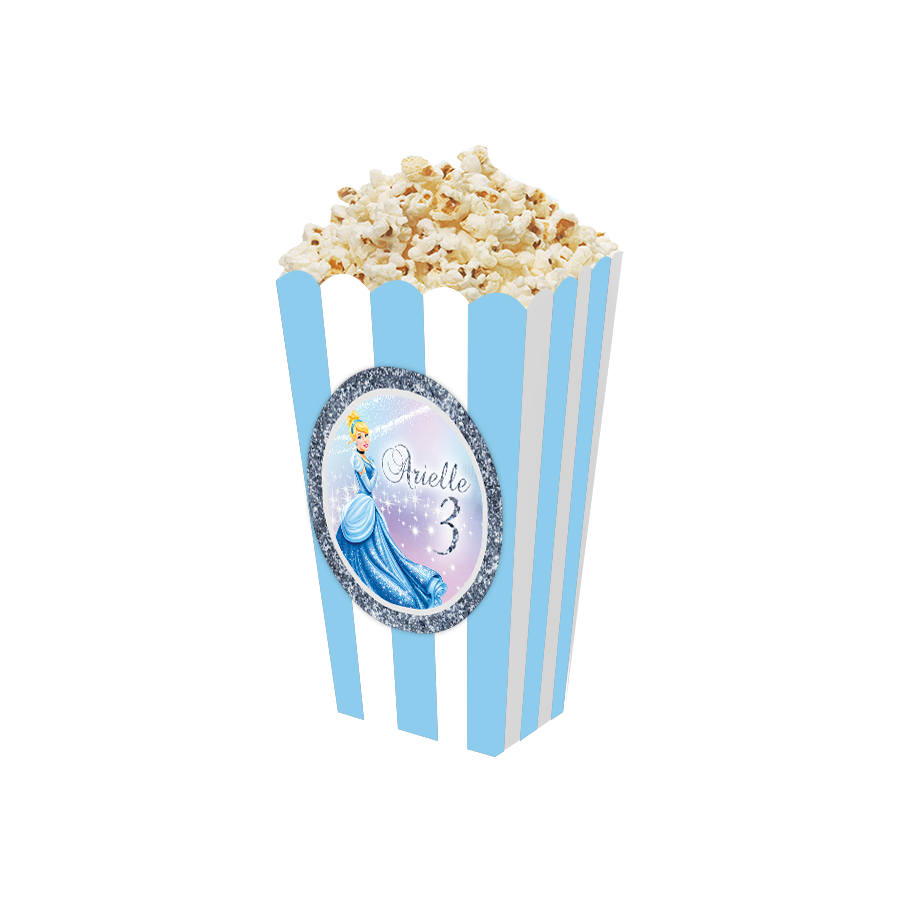 Gepersonaliseerde Assepoester 3D popcorn bakjes