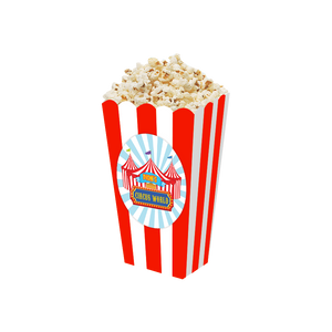 Gepersonaliseerde Circus 3D popcorn bakjes