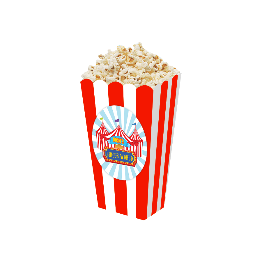 Gepersonaliseerde Circus 3D popcorn bakjes