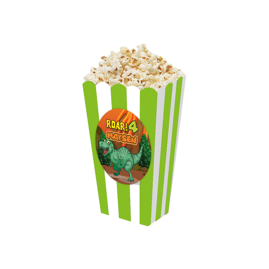 Gepersonaliseerde Dino 3D popcorn bakjes