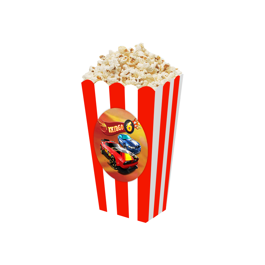 Gepersonaliseerde Hotwheels 3D popcorn bakjes