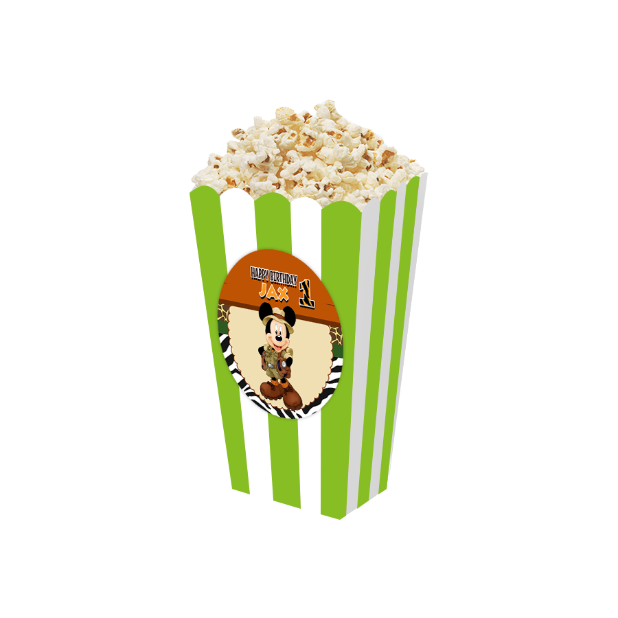 Gepersonaliseerde Mickey Safari 3D popcorn bakjes