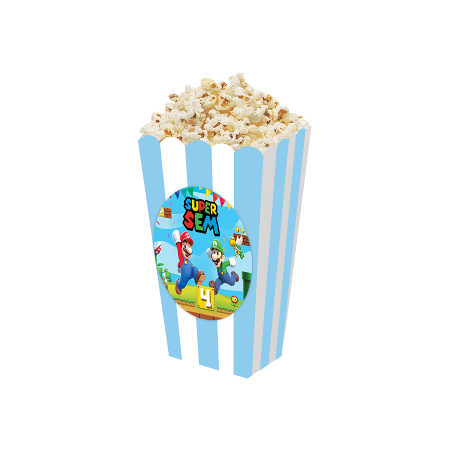 Gepersonaliseerde Super Mario Bros 3D popcorn bakjes