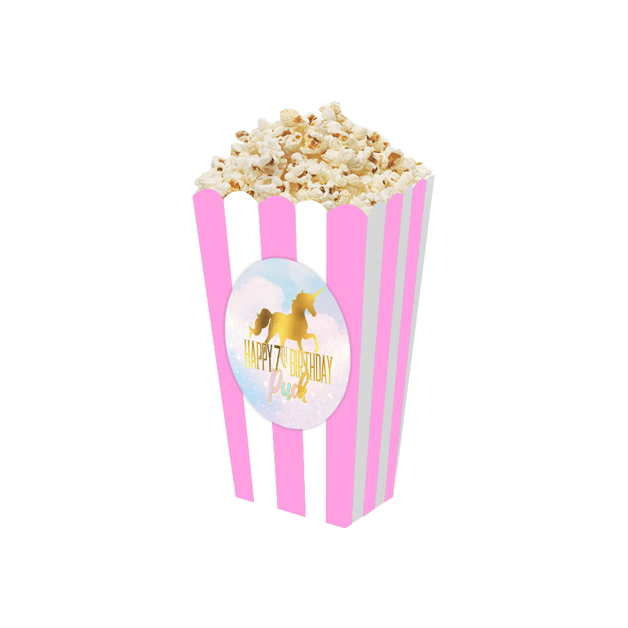 Gepersonaliseerde Golden Unicorn 3D popcorn bakjes