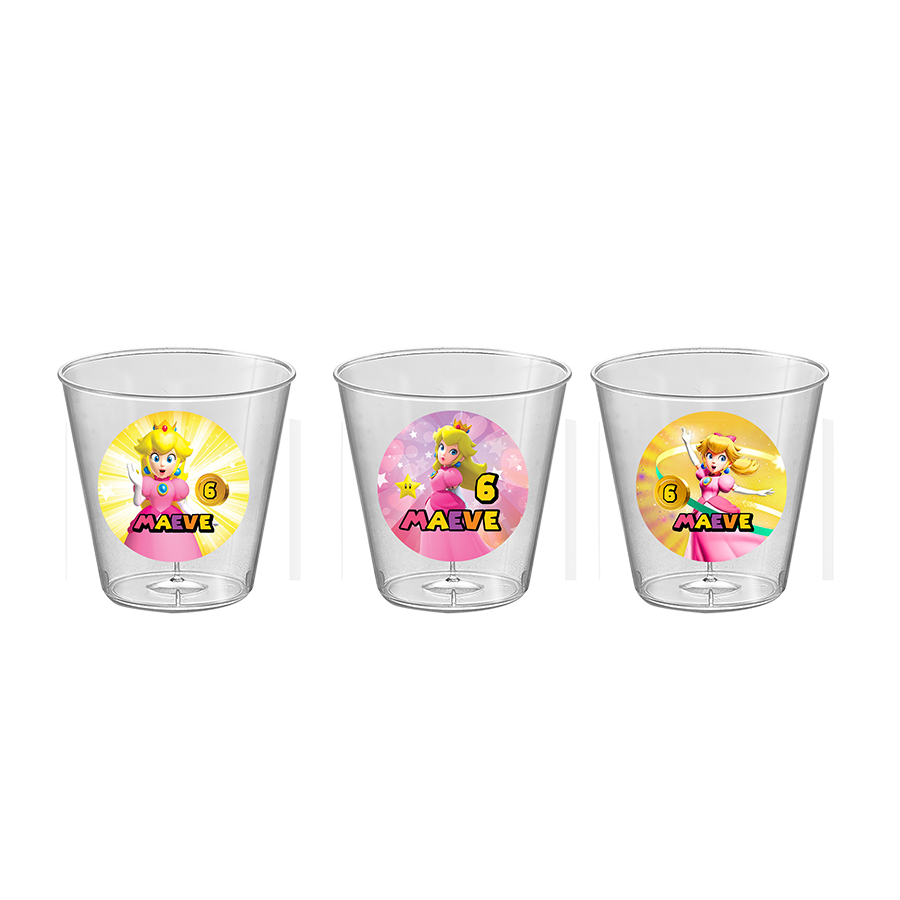 Gepersonaliseerde transparante Princess Peach bekers