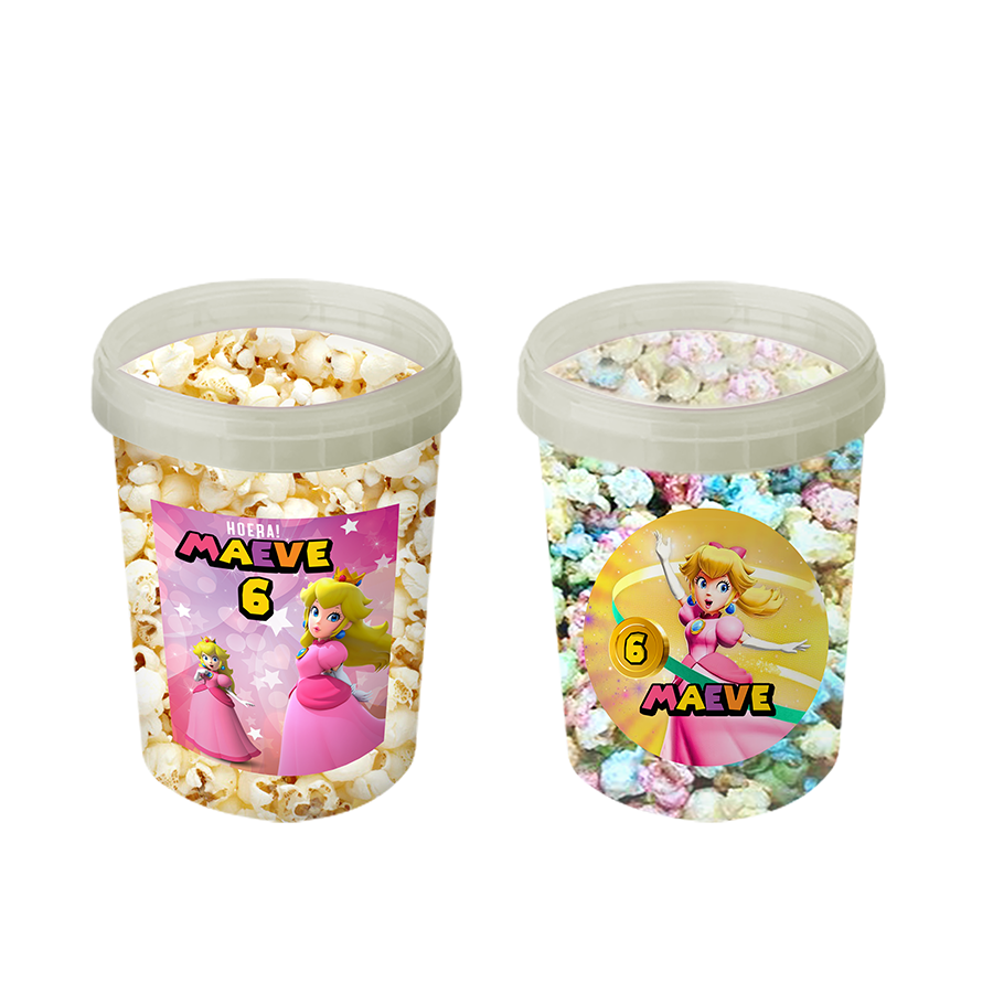 Gepersonaliseerde Princess Peach popcorn emmers