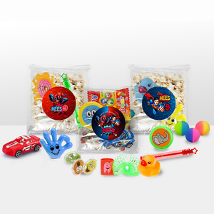 Gepersonaliseerde Spider- en Superman snoep en popcorn speelgoed traktatie