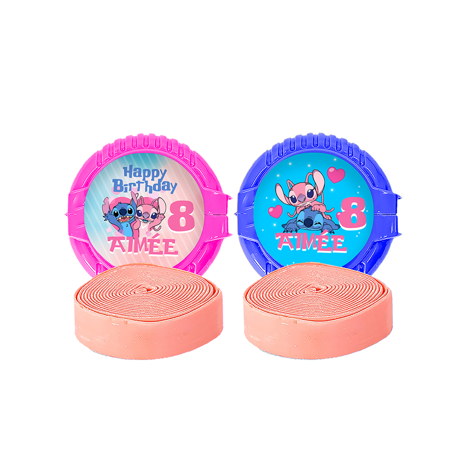 Gepersonaliseerde Stitch ronde kauwgom rollen
