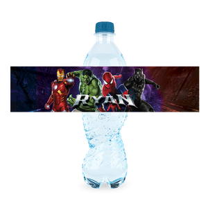 Gepersonaliseerde Marvel waterfles labels en stickers