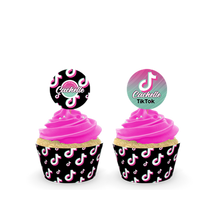 Afbeelding in Gallery-weergave laden, Gepersonaliseerde TikTok cupcake prikkers + omwikkeling
