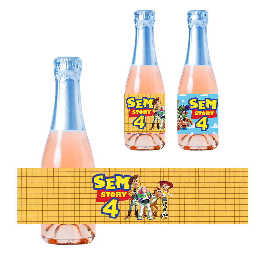 Gepersonaliseerde Toy Story Kinder champagne / Bubbelsap labels