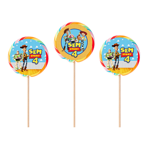 Gepersonaliseerde Toy Story ronde regenboog lollies