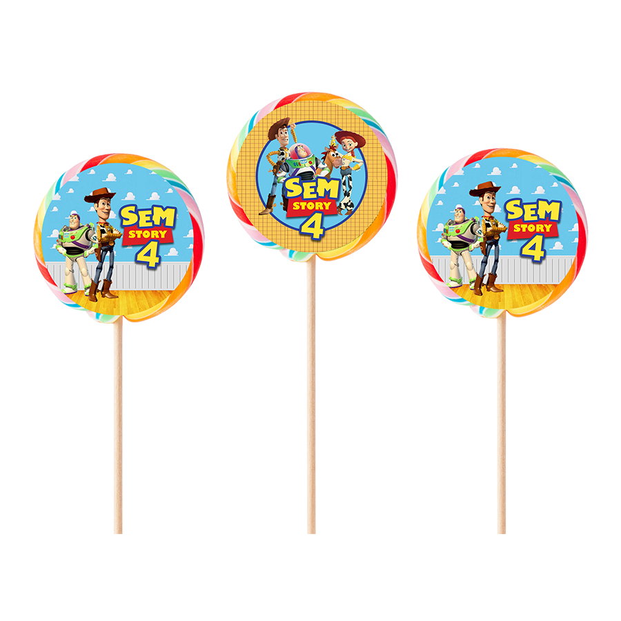 Gepersonaliseerde Toy Story ronde regenboog lollies